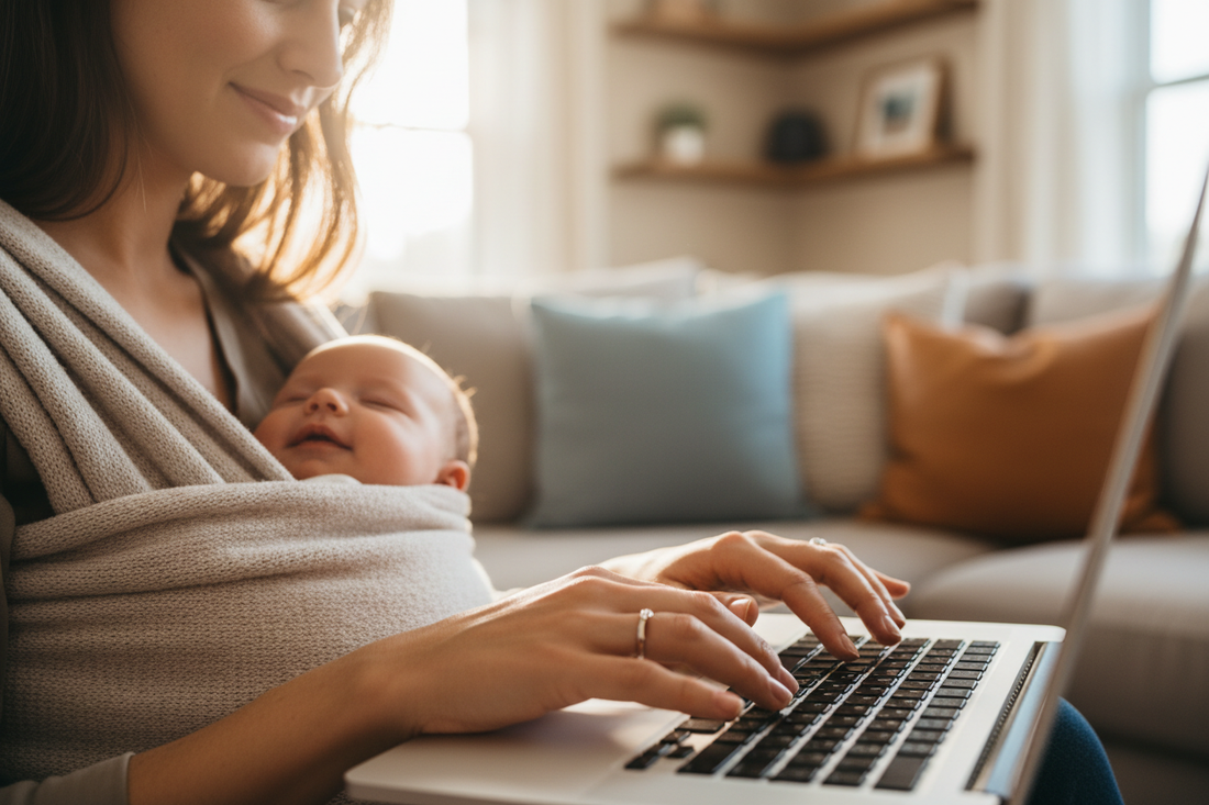 Madre trabajadora con su bebé: deducción por maternidad de hasta 1.200 €